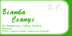 bianka csanyi business card