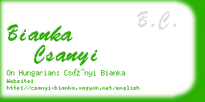 bianka csanyi business card